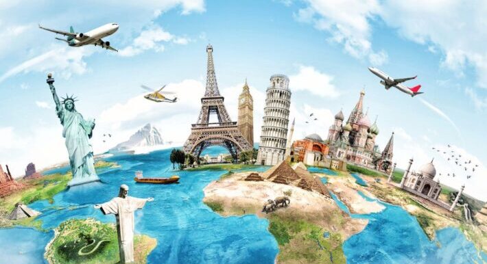 travel bucket list wallpaper mural for wall 710x488